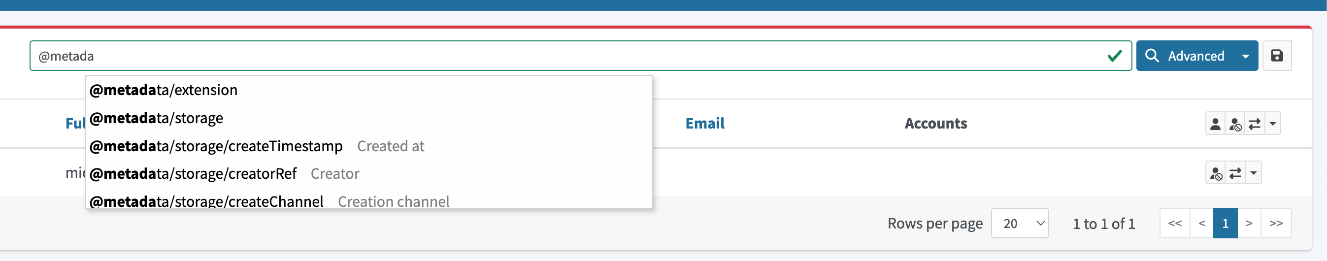code completions for fitler name