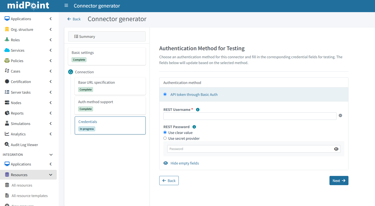i con gen auth params test