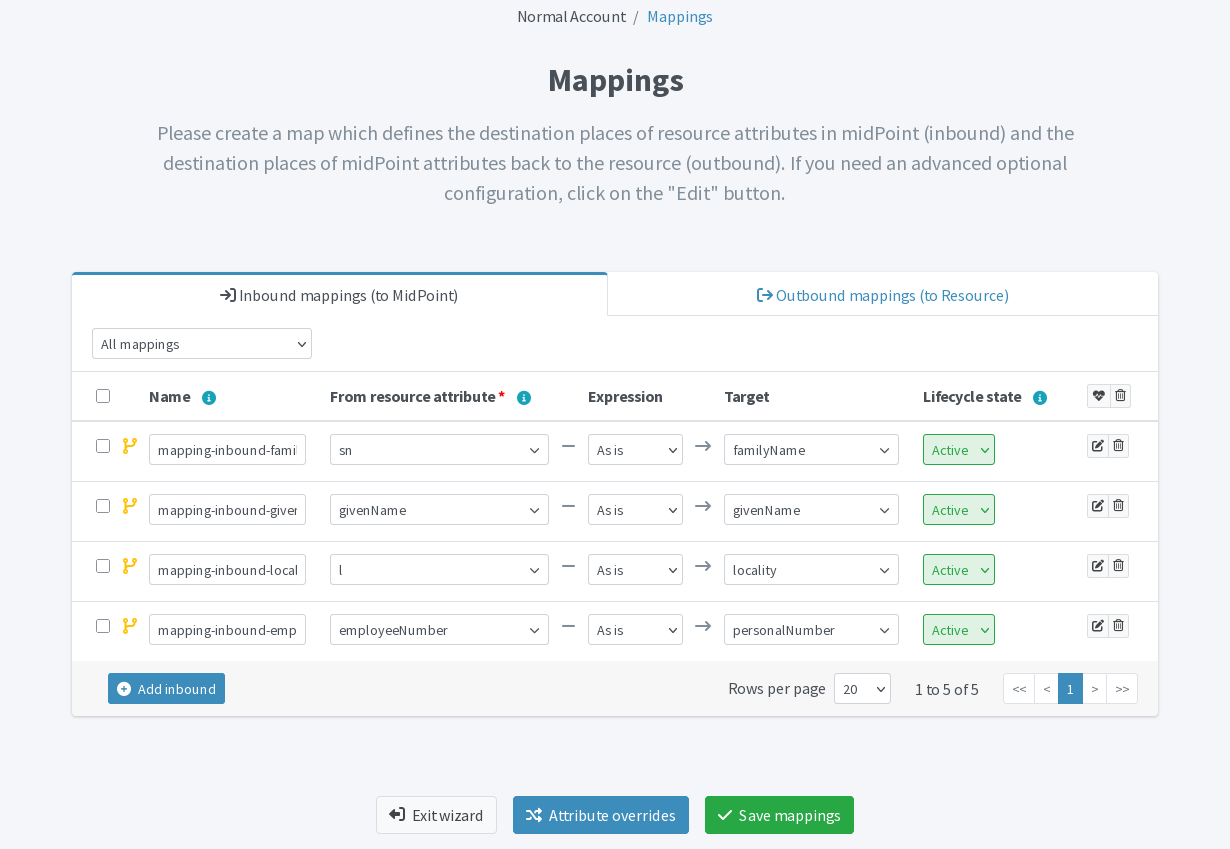 Correlation-only inbound mappings for the AD resource