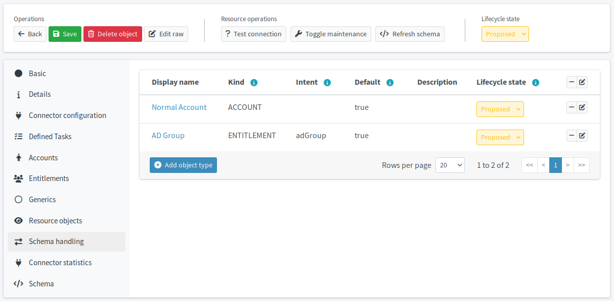 AD resource object types for users and groups