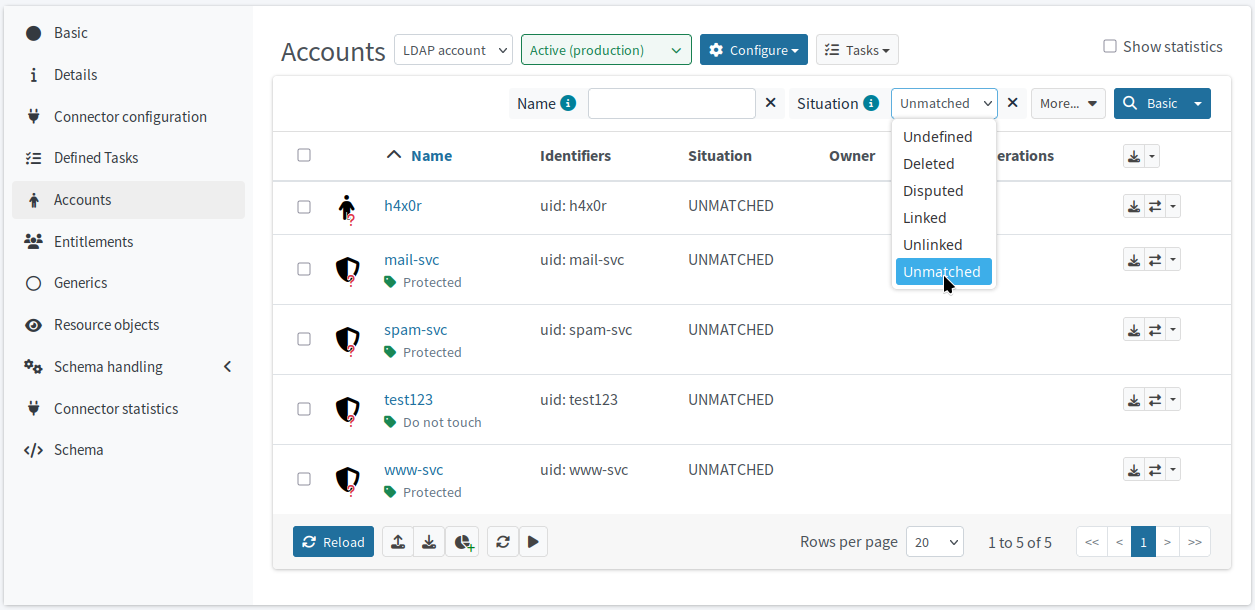 ldap marked accounts