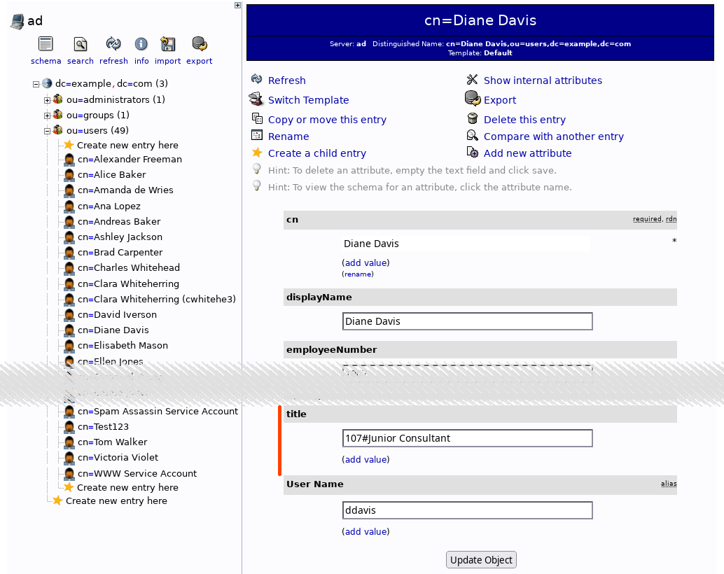 The job title now shows correctly on the AD resource