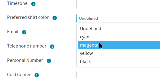 Enumeration in user edit form