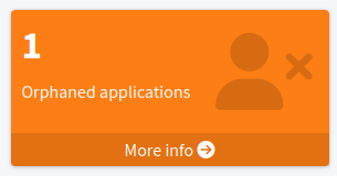Orphaned applications dashboard widget