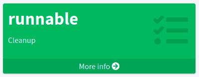 Dashboard widget showing the execution status of task