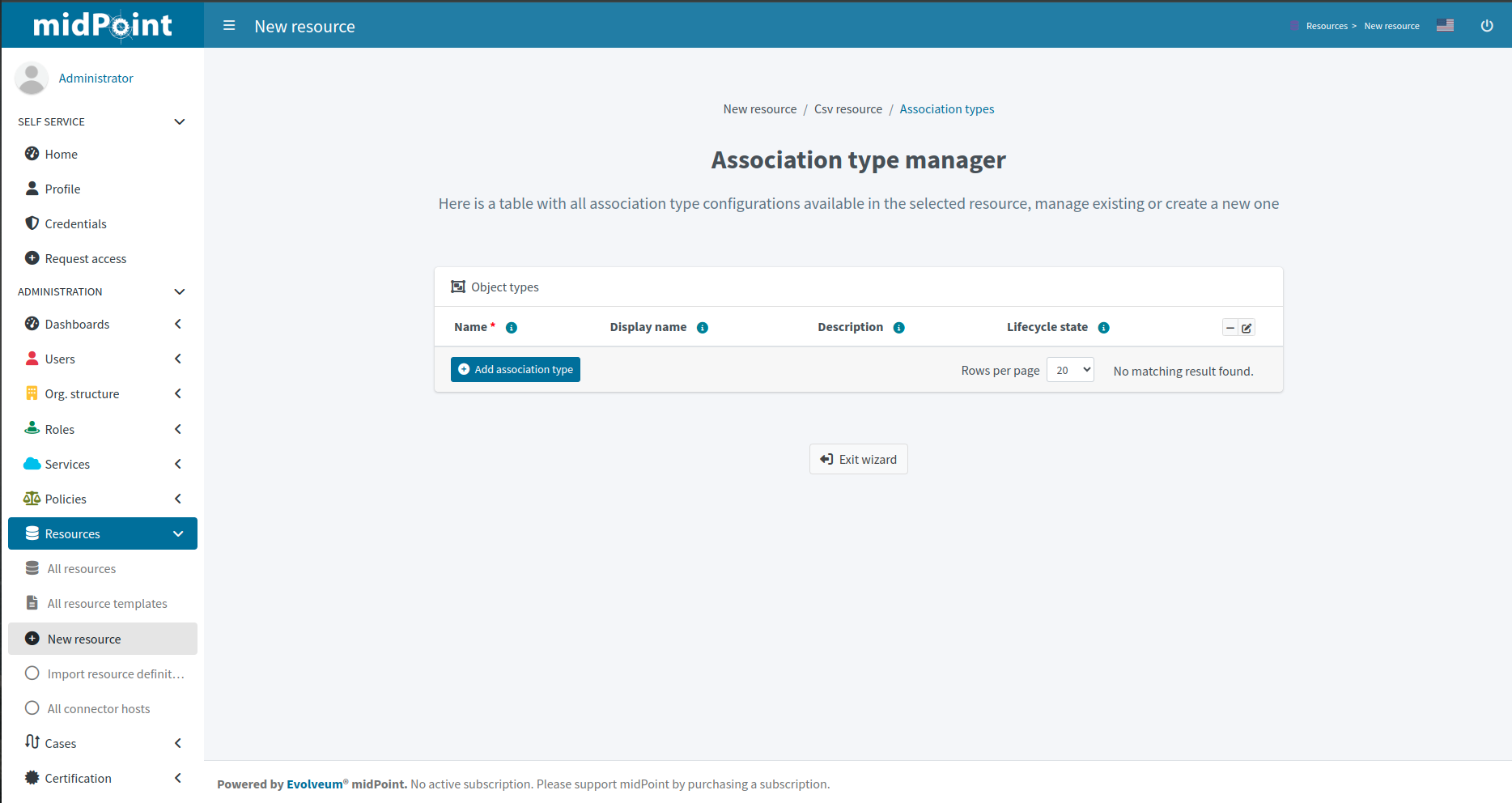 association type table