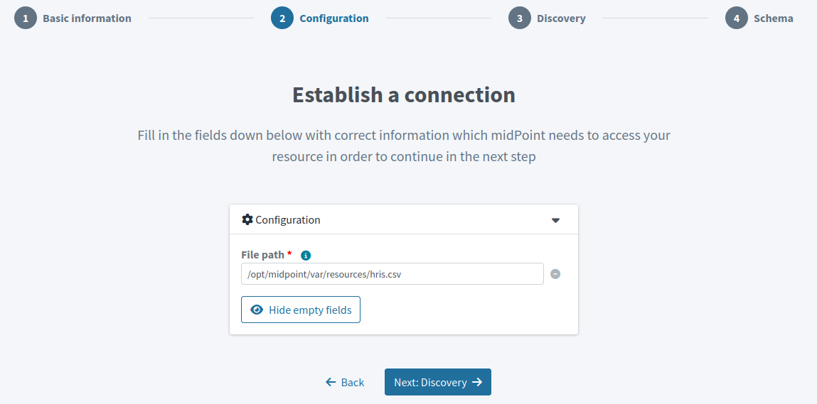 Set path to a CSV file in the CSV connector