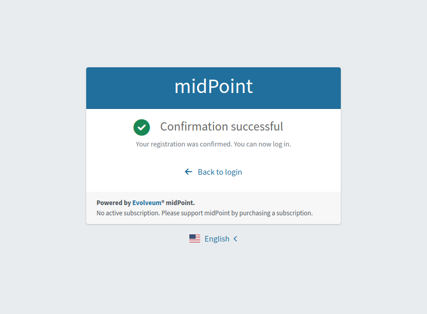 confirmation success